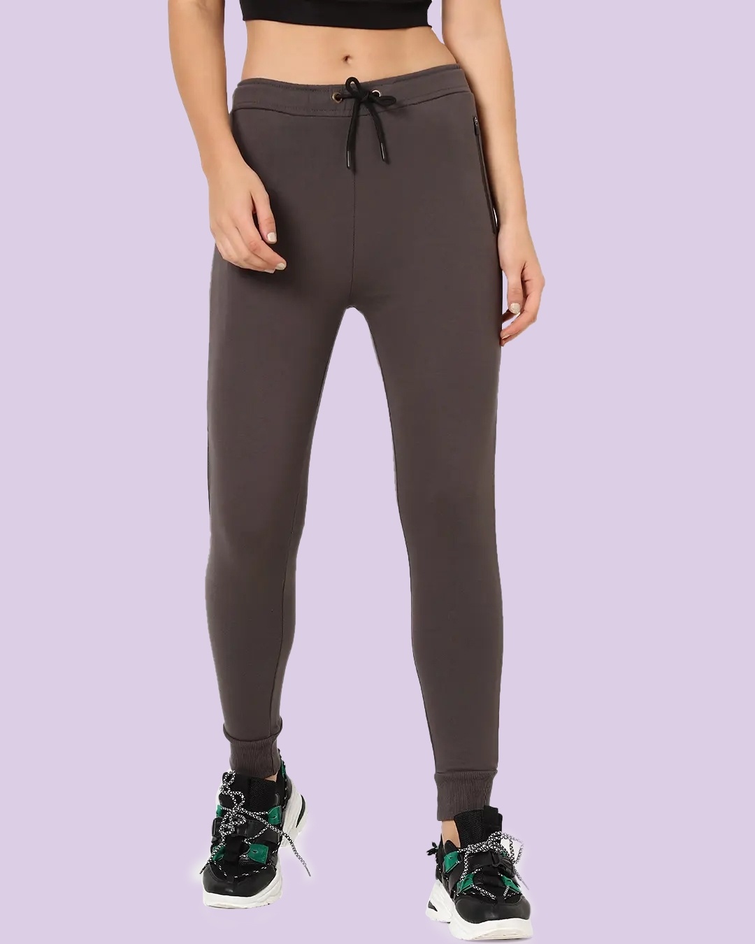 Shop Women Jogger Pants With Zipper-Front