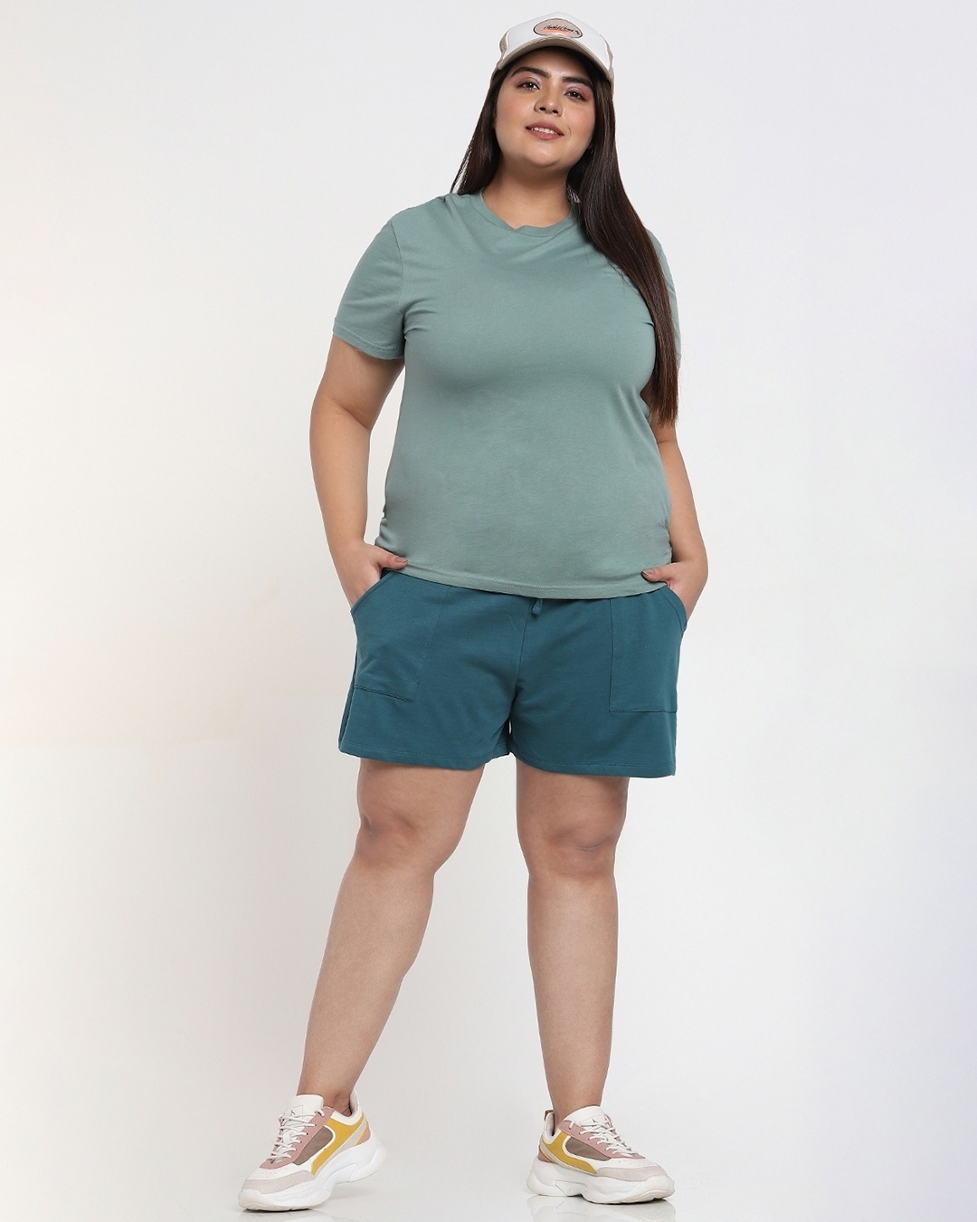 Shop Women's Atlantic Deep Plus Size Solid Regular Fit Shorts-Full