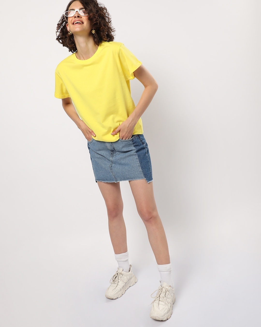 Shop Women's Birthday Yellow Boyfriend T-shirt-Full