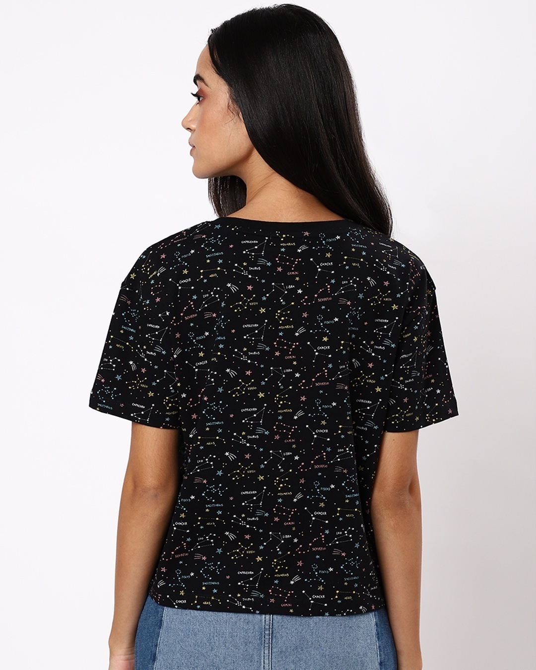 Shop Women's Black All Over Printed T-shirt-Design