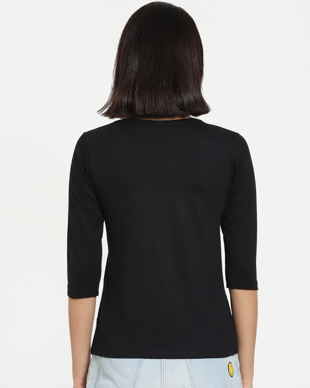 Shop Women's Black Believe Slim Fit T-shirt-Design