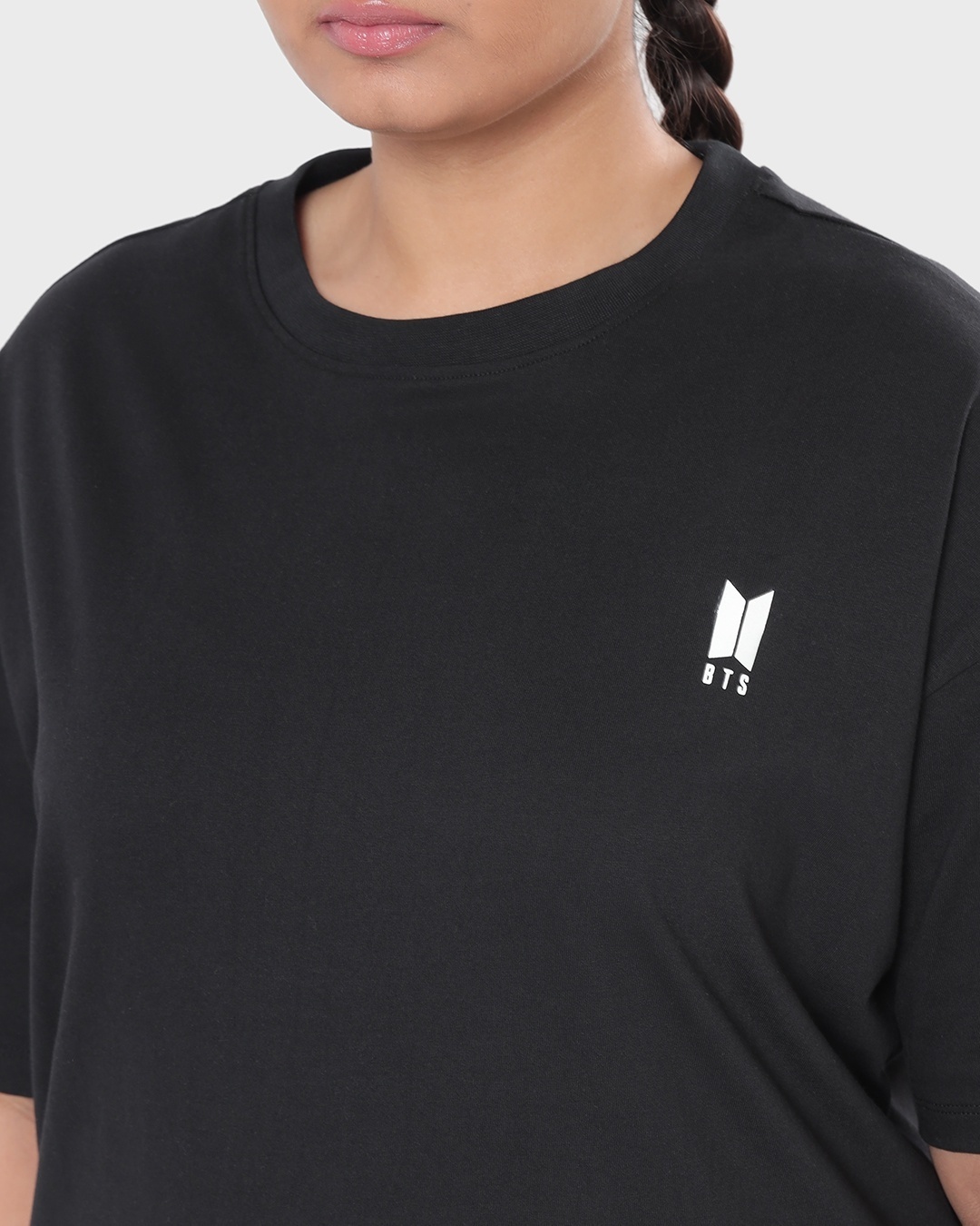 Shop Women's Black BTS Seoul Typography Plus Size Oversized T-shirt