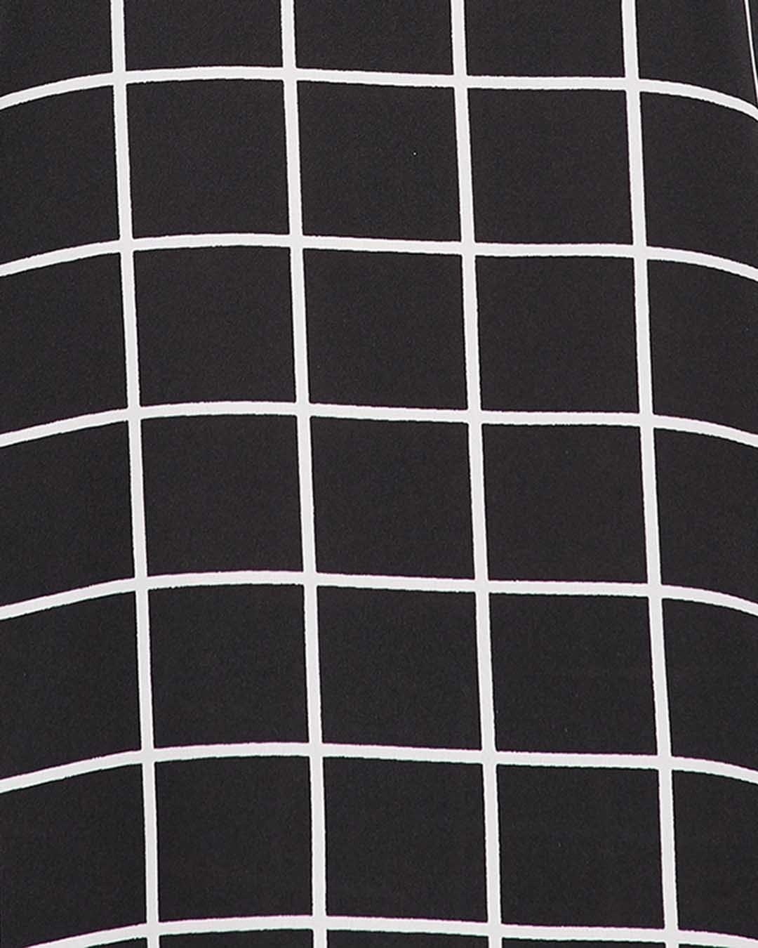Shop Women's Black Checkered Top & Pyjama Set (Pack of 2)-Full