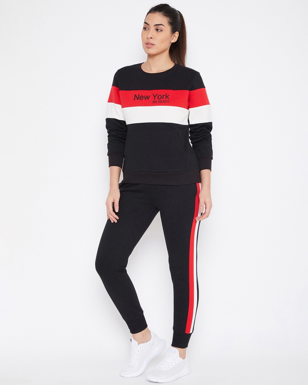 color block track pants womens