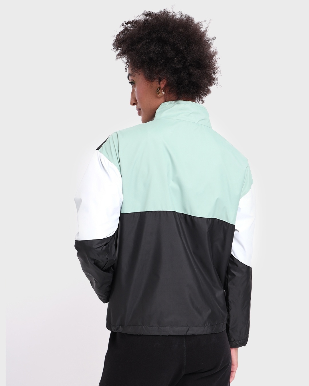 Shop Women's Black Color Block Oversized Boxy Jacket-Design