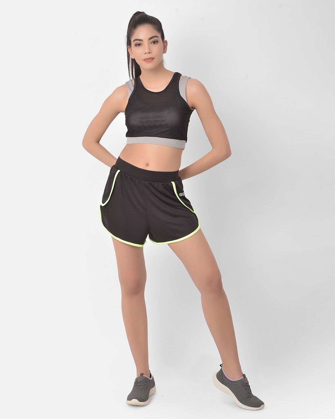 Buy Women's Black Comfort-Fit Active Shorts for Women Black Online at ...