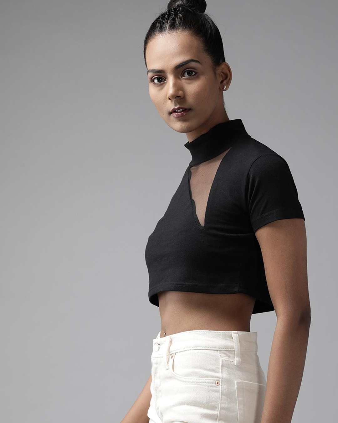 Buy Women's Black Crop Top for Women Black Online at Bewakoof