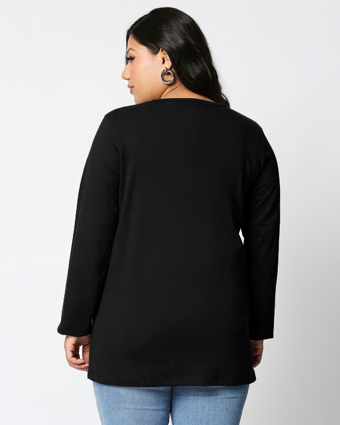 Shop Women's Black Dope Shit Typography Plus Size Slim Fit T-shirt-Back
