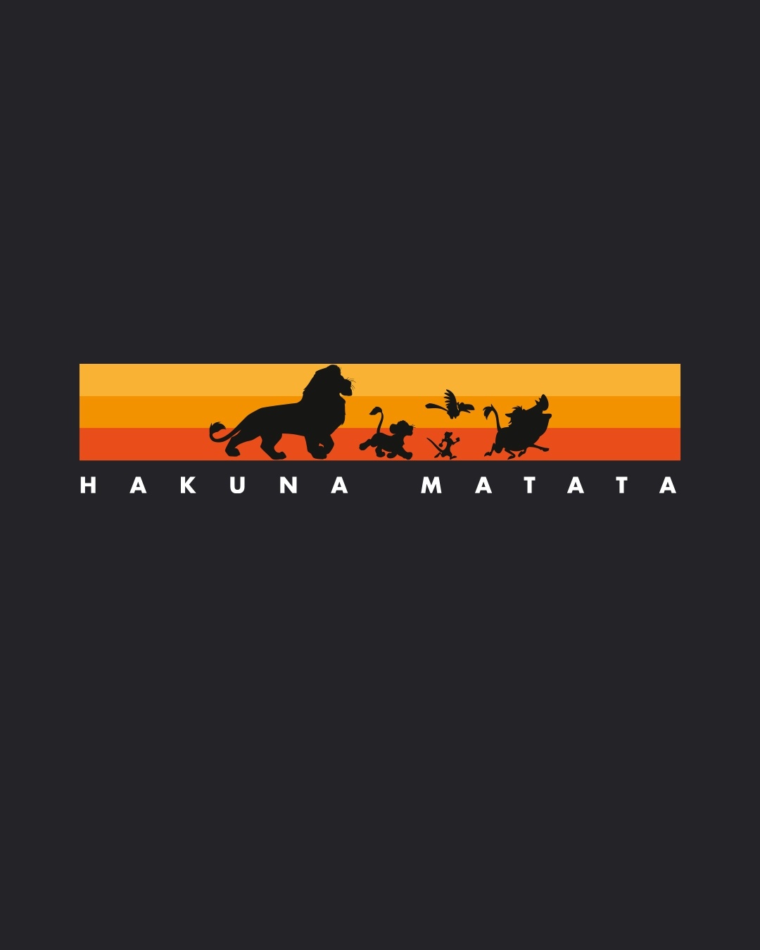 Shop Women's Black Hakuna Matata Graphic Printed Slim Fit T-shirt-Full