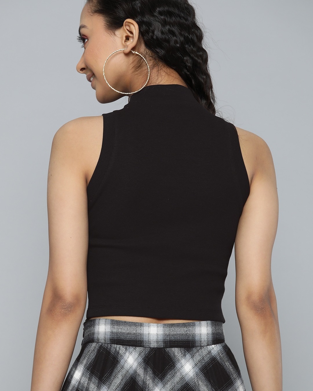 Buy Women's Black High Neck Top for Women Black Online at Bewakoof