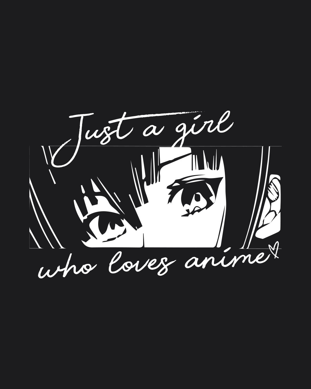 Shop Women's Black Just a Girl Who Loves Anime Printed T-shirt
