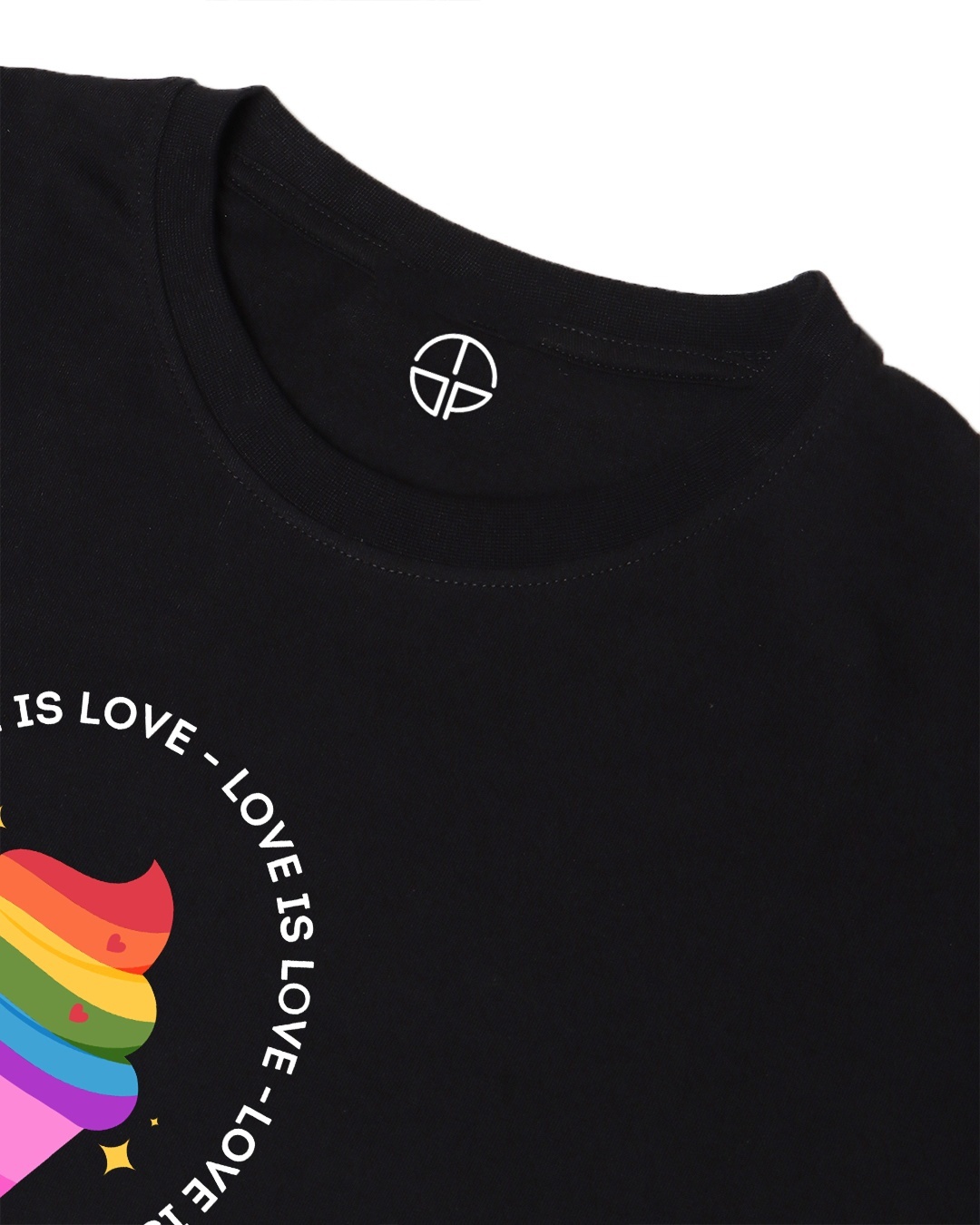Shop Women's Black Love Is Love Graphic Printed Oversized T-shirt-Full