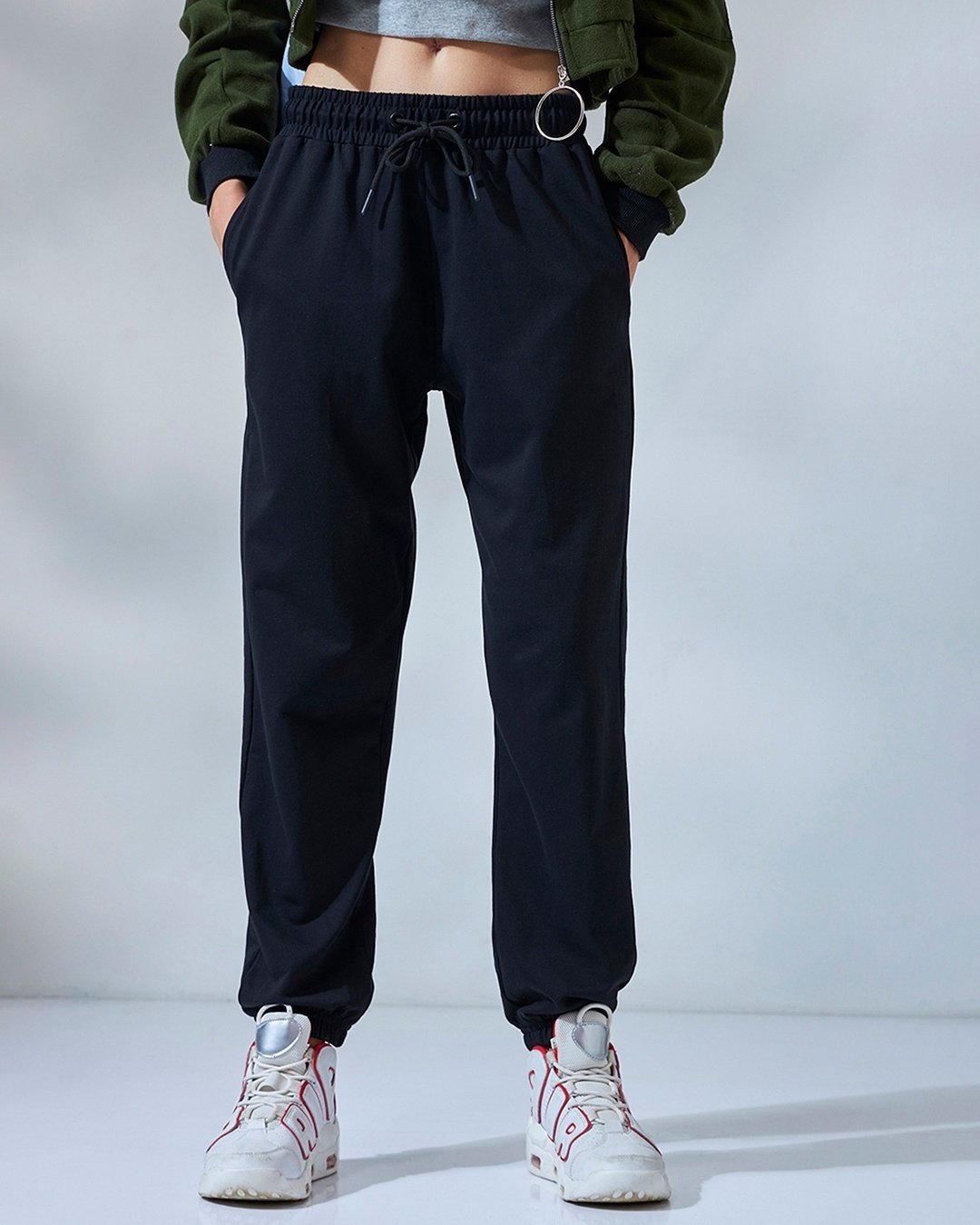 Buy Bewakoof Women's Black Oversized Joggers online