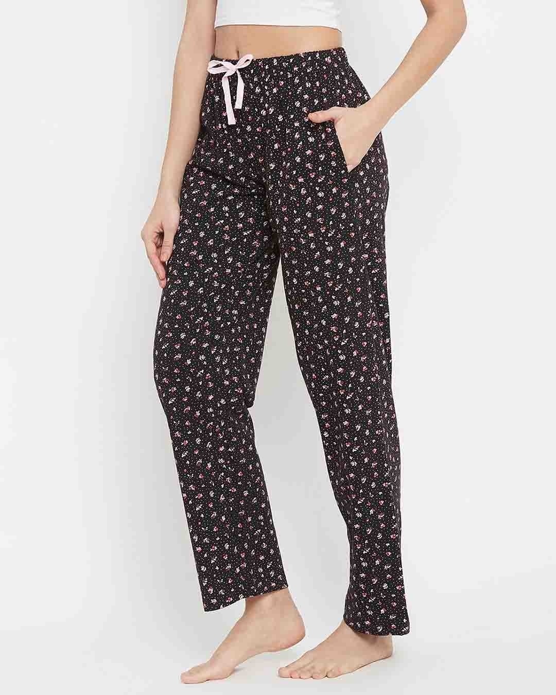 Shop Women's Black Polka Print Pyjama-Design