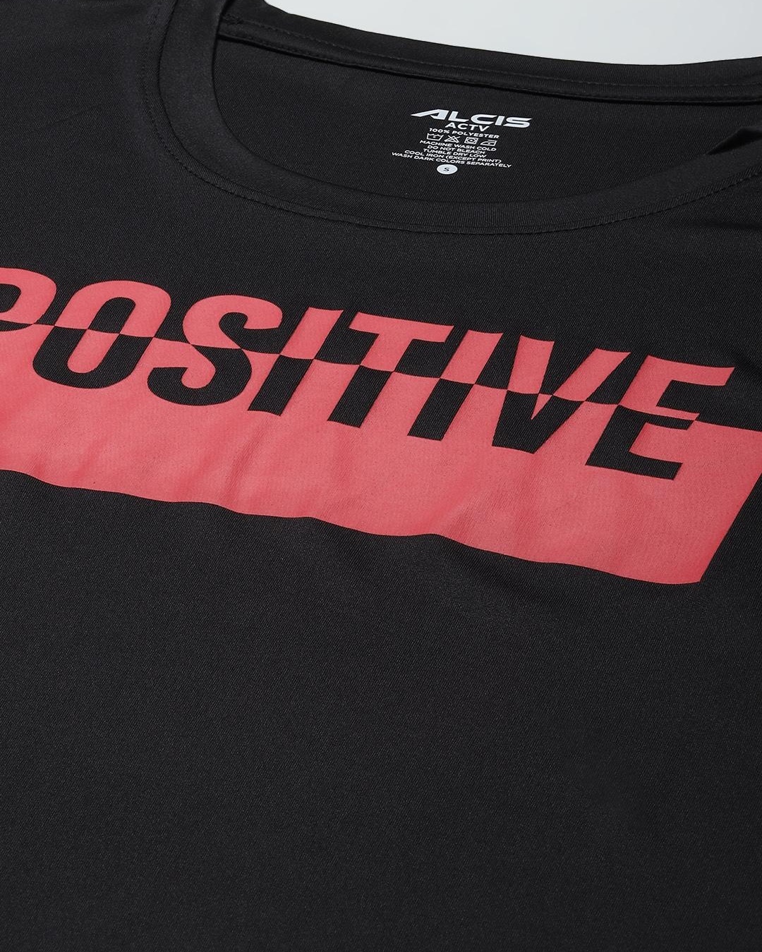 Buy Women's Black Positive Typography Slim Fit T-shirt for Women Black ...