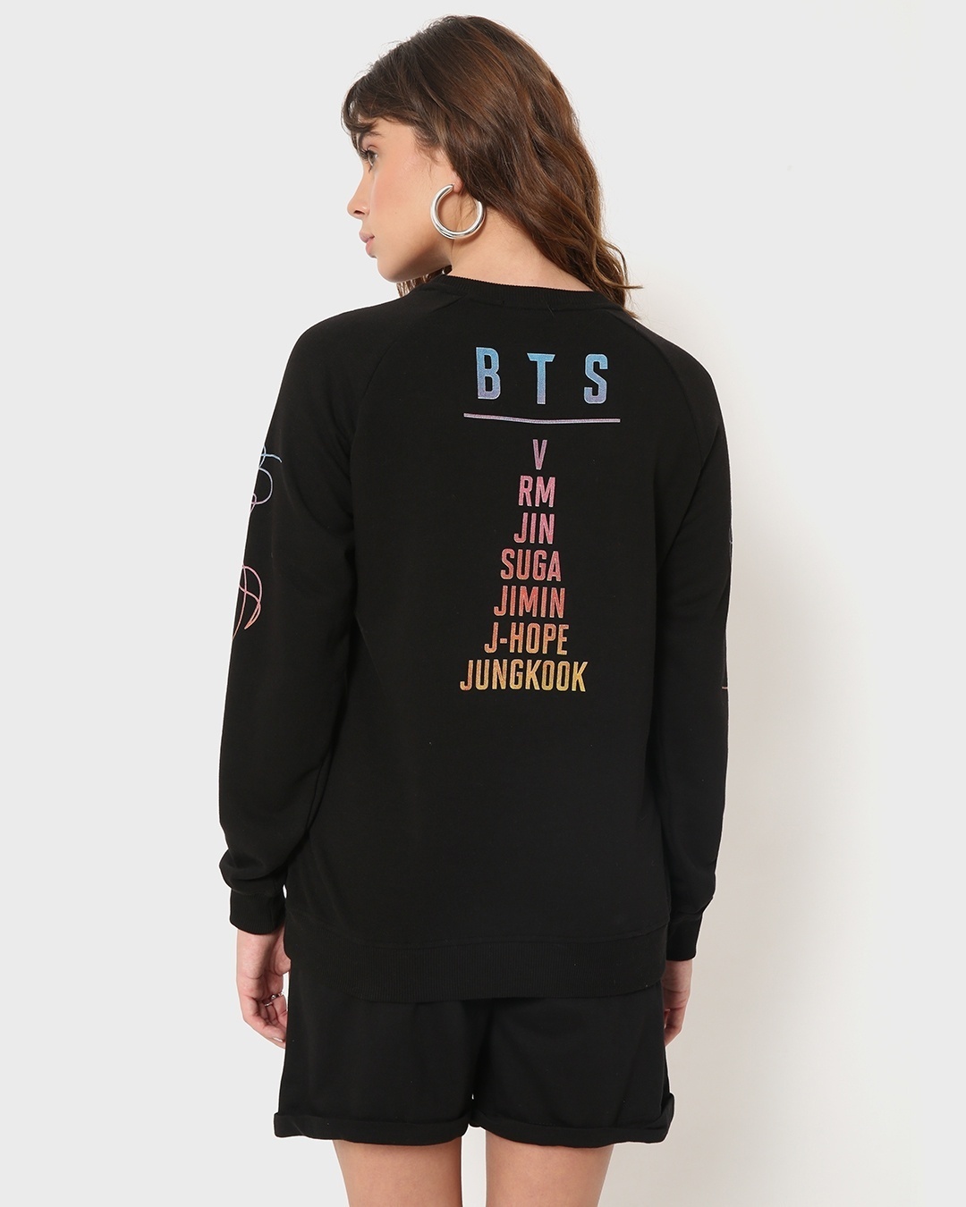 Shop Women's Black BTS Typography Sweatshirt-Design