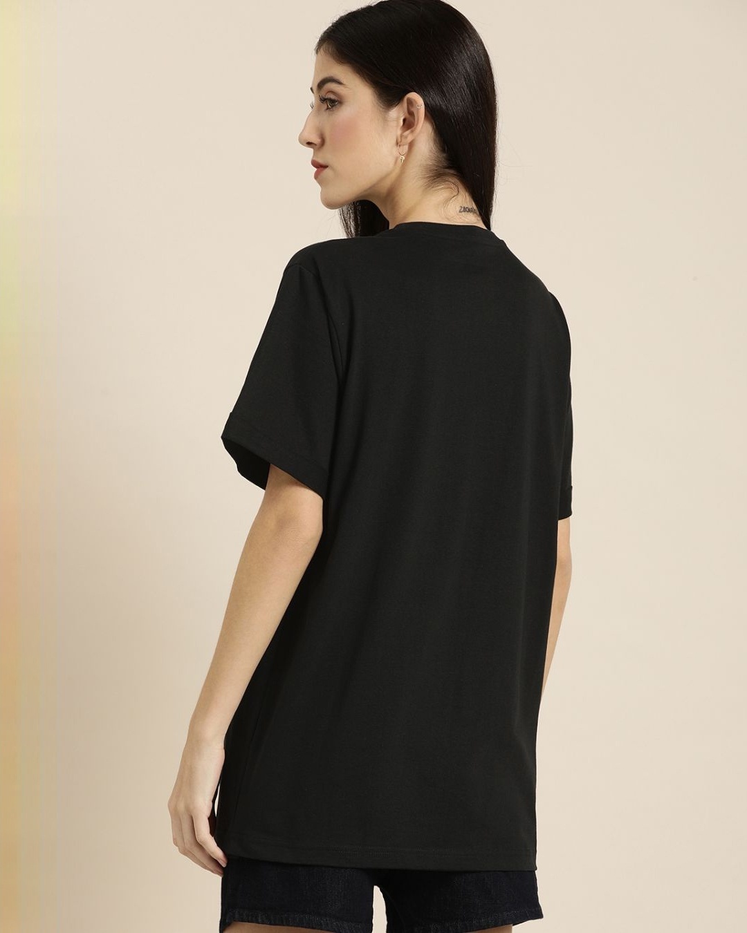 Shop Women's Black Printed T-shirt-Back