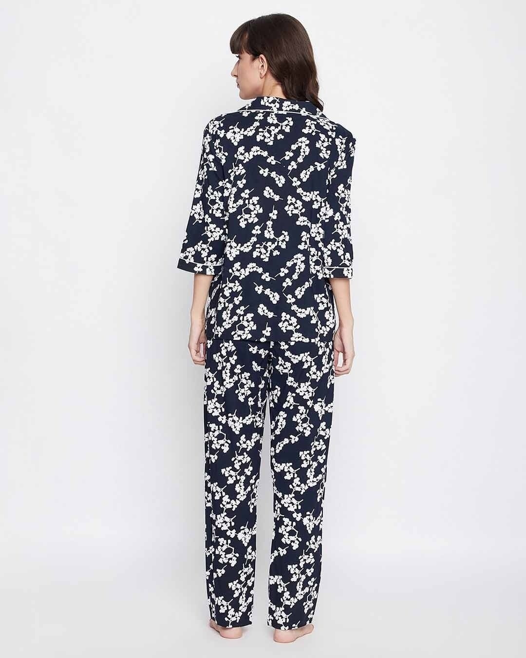 Shop Women's Black Printed Top & Pyjama Set (Pack of 2)