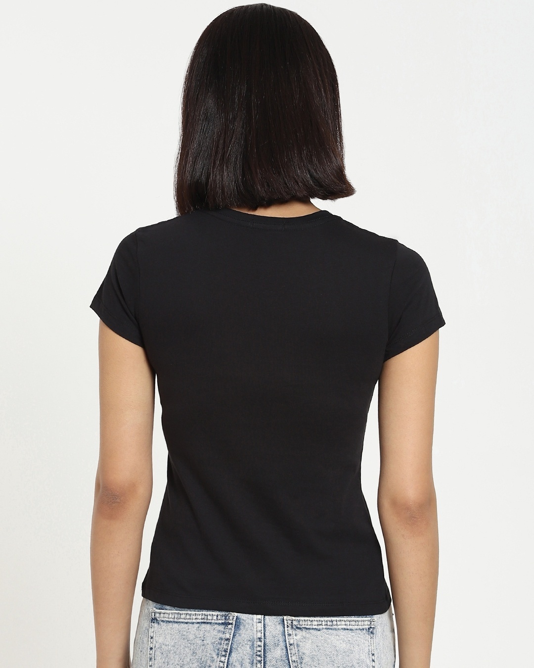 Shop Women's Black & Purple Slim Fit T-shirt Pack of 2