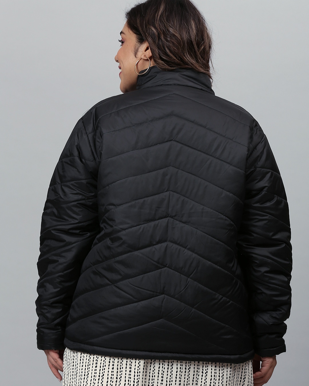 Buy Women's Black Quilted Jacket for Women Black Online at Bewakoof