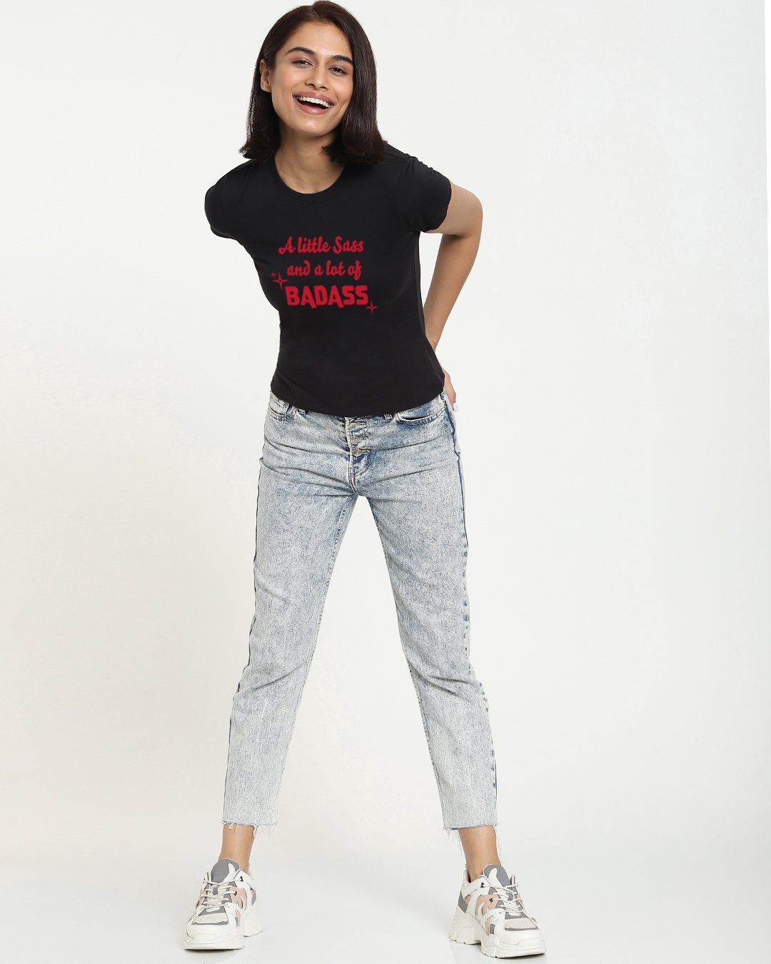Shop Women's Black Saas and Badass T-shirt-Design