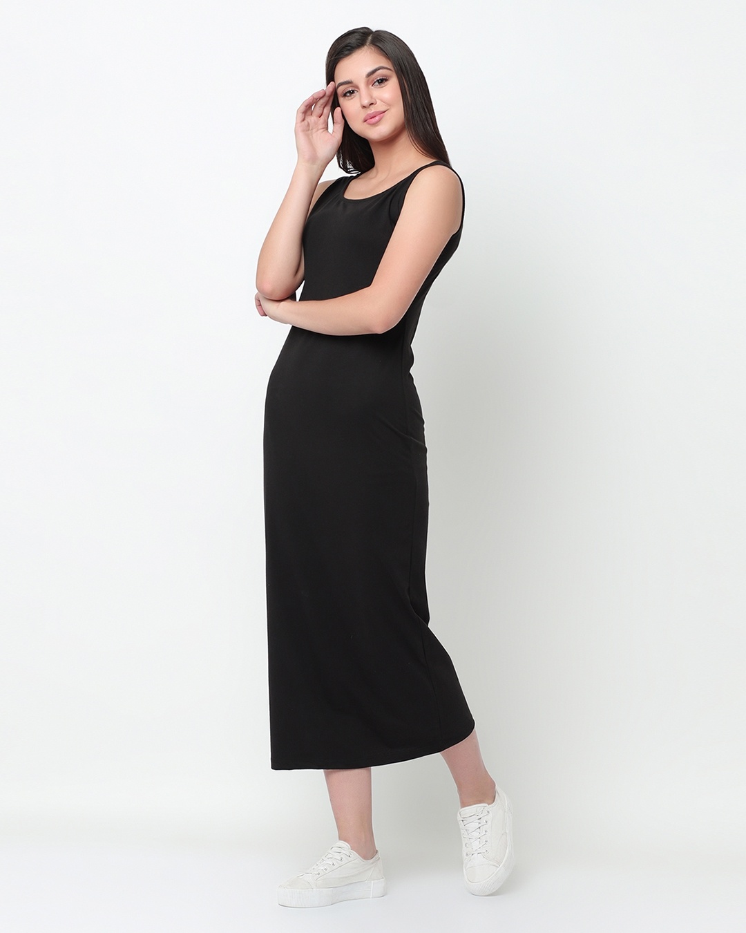 Buy Women's Black Slim Fit Maxi Dress Online at Bewakoof