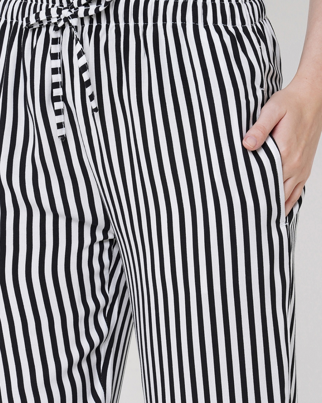 Shop Women's Black & White Striped Lounge Pants