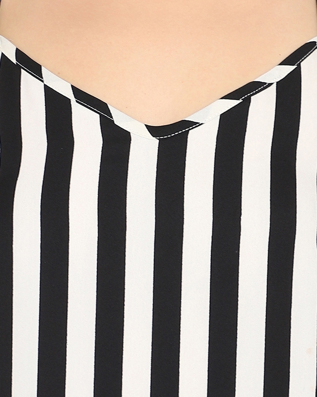 Shop Women's Black & White Striped Nightsuit