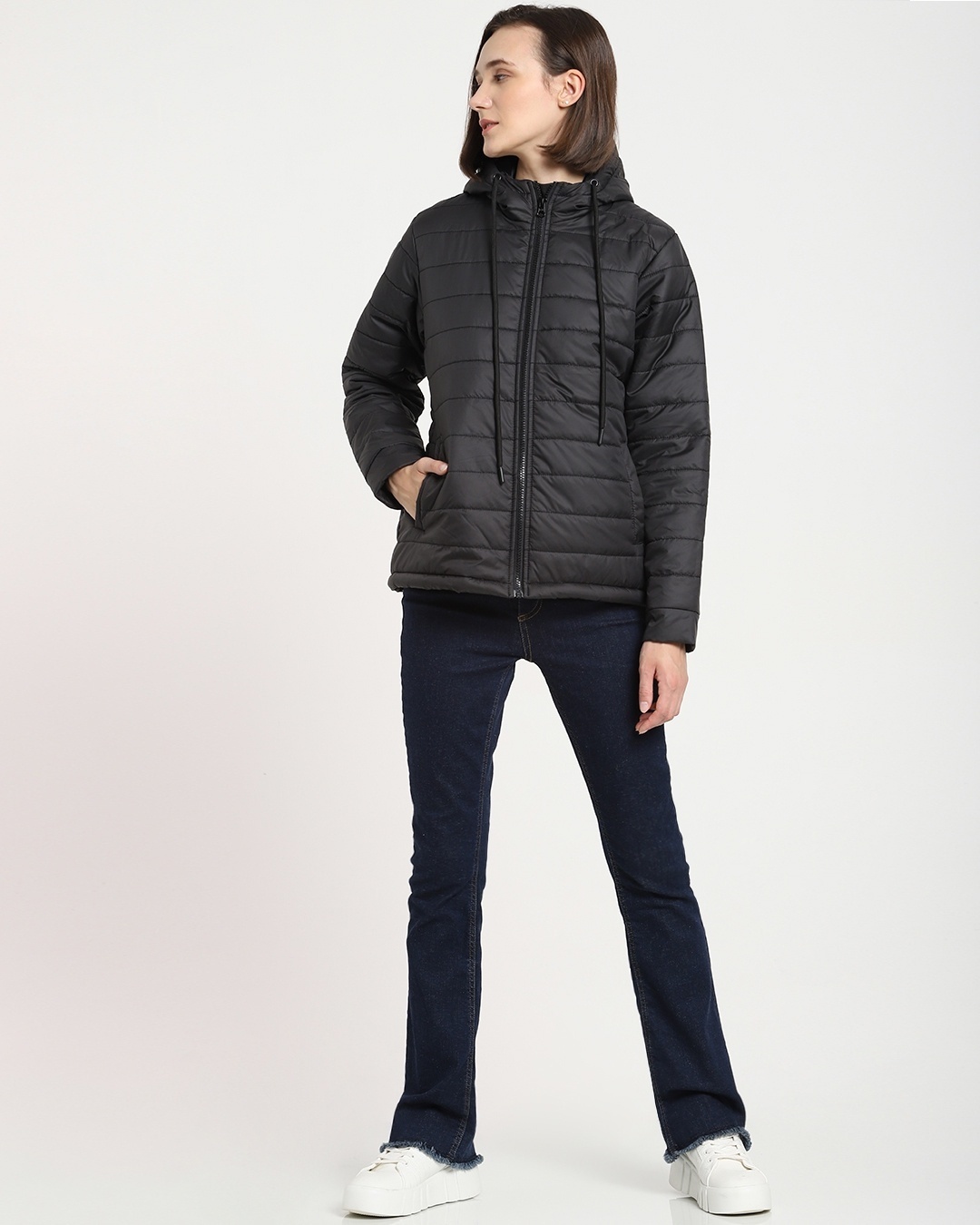 Shop Women's Black Winter Puffer Jacket-Full