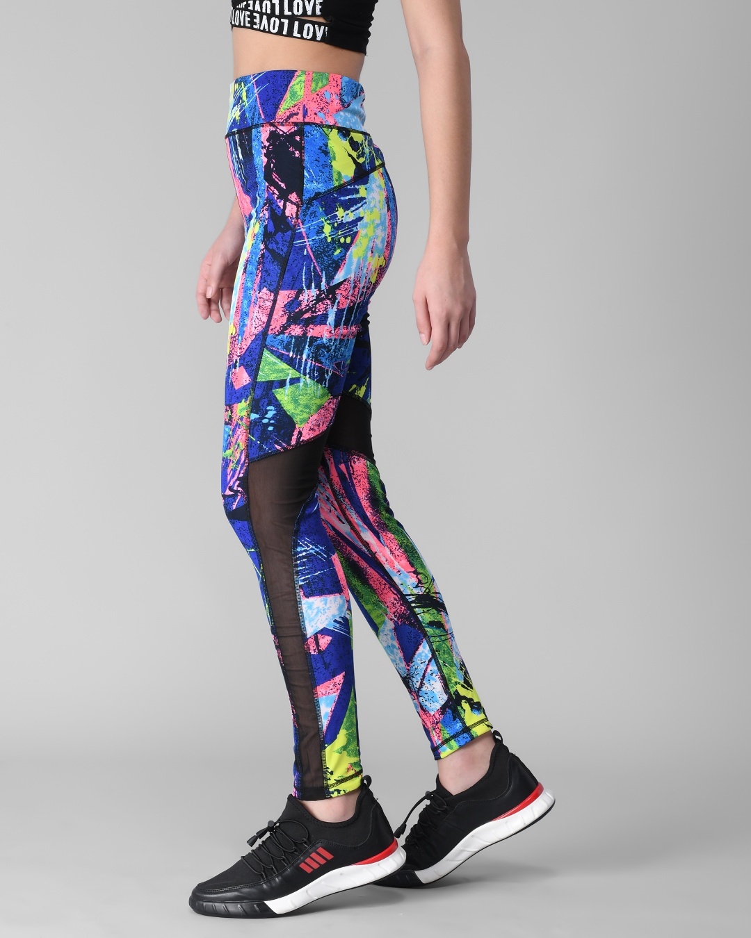Shop Women's Blue Abstract Printed Skinny Fit Tights-Design