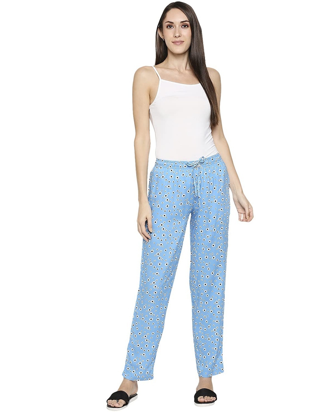 Shop Women's Blue All Over Floral Printed Pyjamas