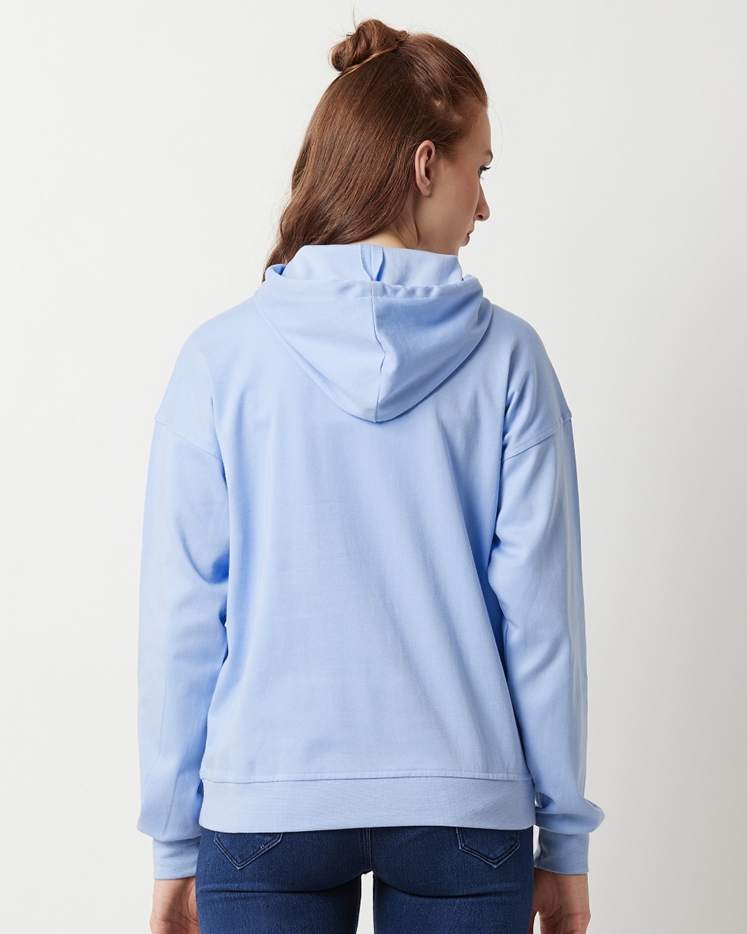 Buy Womens Blue Cotton Jersey Sweatshirt For Women Blue Online At Bewakoof