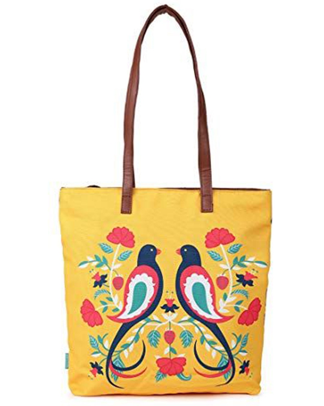 Shop Women's Blue Feathered Mates Tote Bag-Front