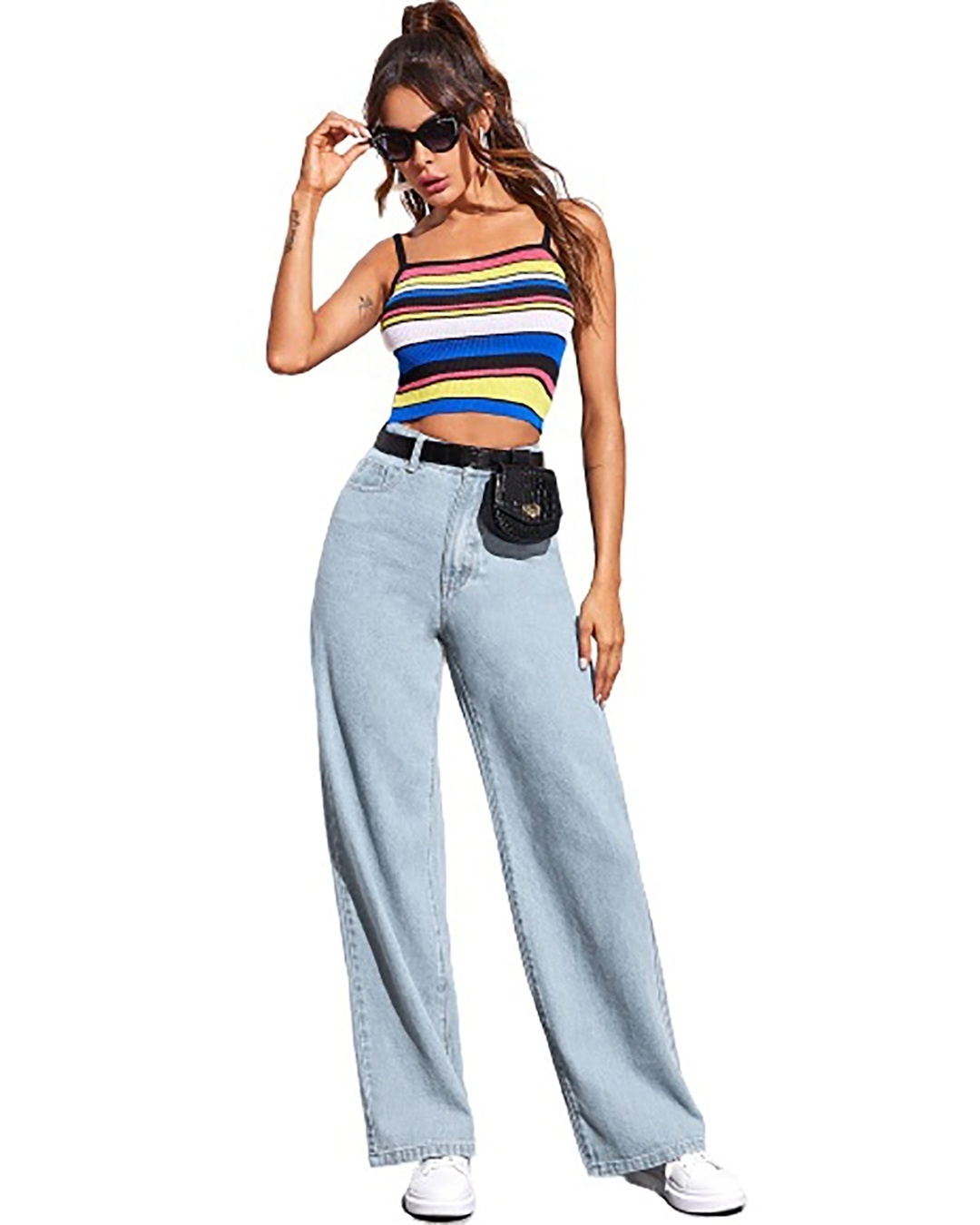 Shop Women's Blue High Loose Fit Rise Jeans
