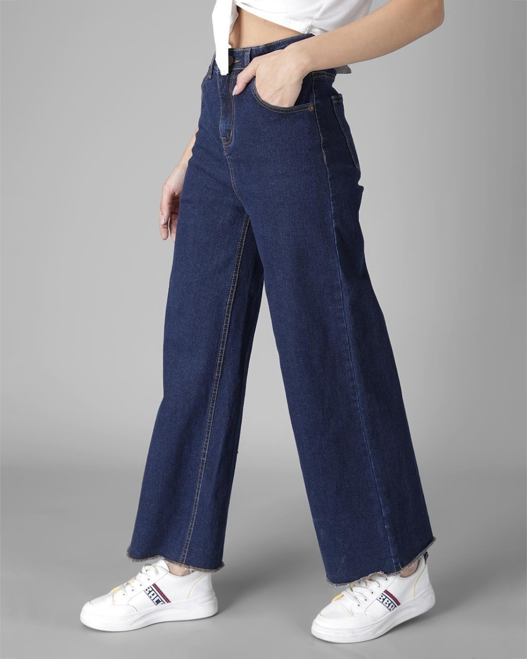 Shop Women's Blue High Rise Flared Jeans-Full