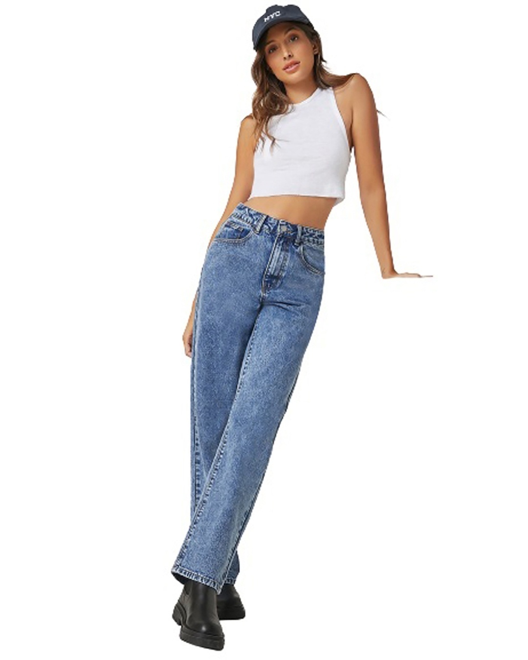 Shop Women's Blue High Rise Jeans-Full