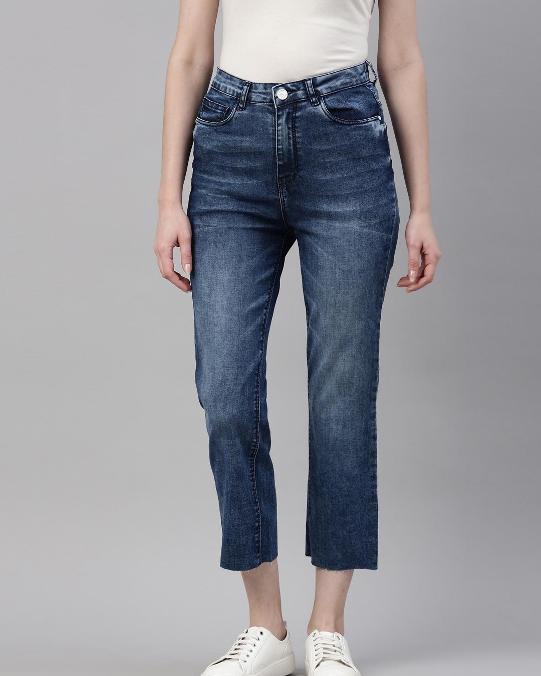 Buy Women's Blue High Rise Jeans for Women Blue Online at Bewakoof