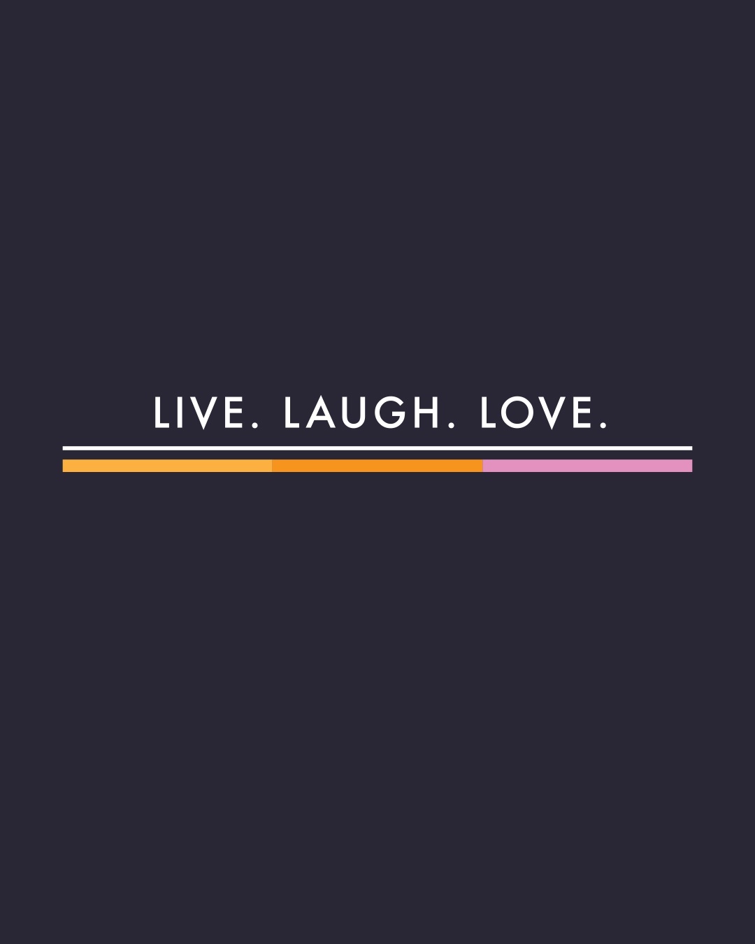 Shop Women's Blue Live Laugh Love Strip Typography Hoodie T-shirt-Full
