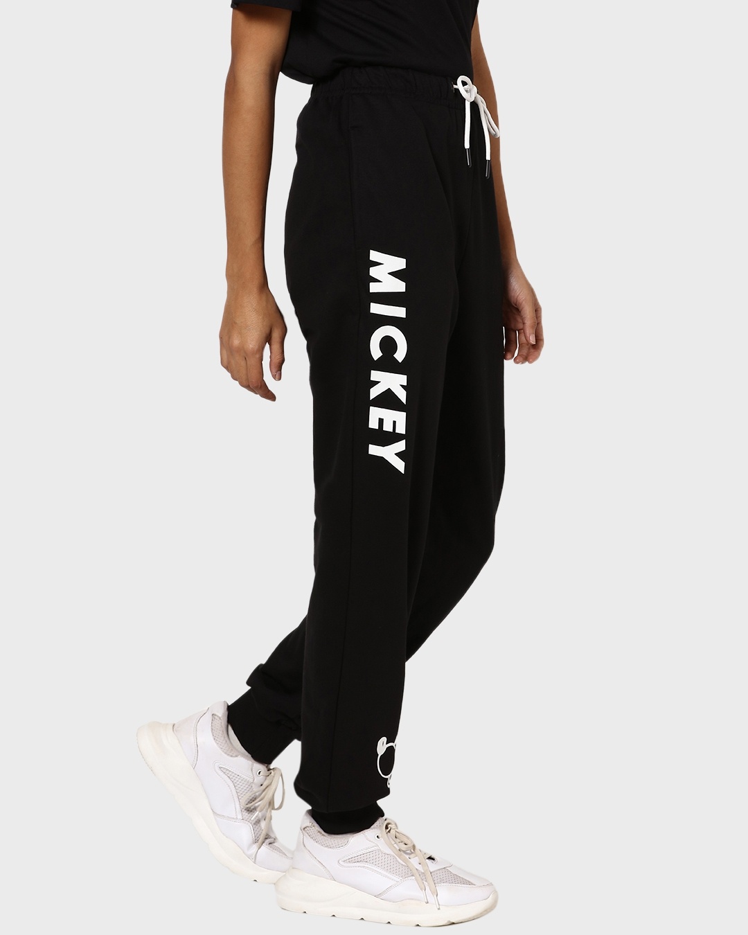 Shop Women's Blue Mickey Tonal(DL) Typography Joggers-Back