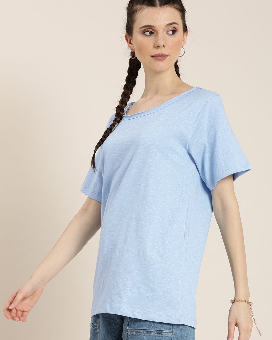 Shop Women's Blue Oversized T-shirt-Back