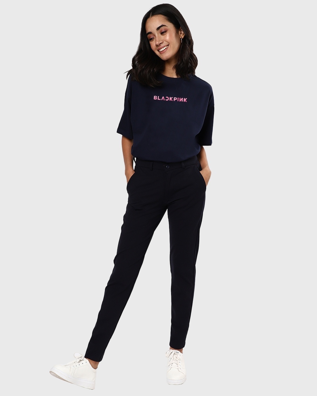 Shop Women's Blue Pink Venom Graphic Printed Oversized T-shirt
