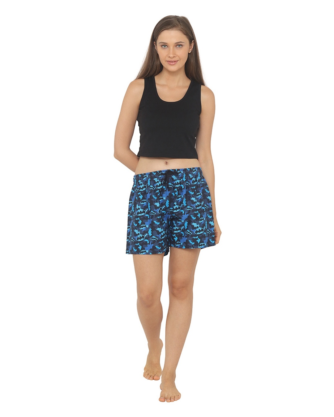 Shop Women's Blue Printed Regular Fit Boxer