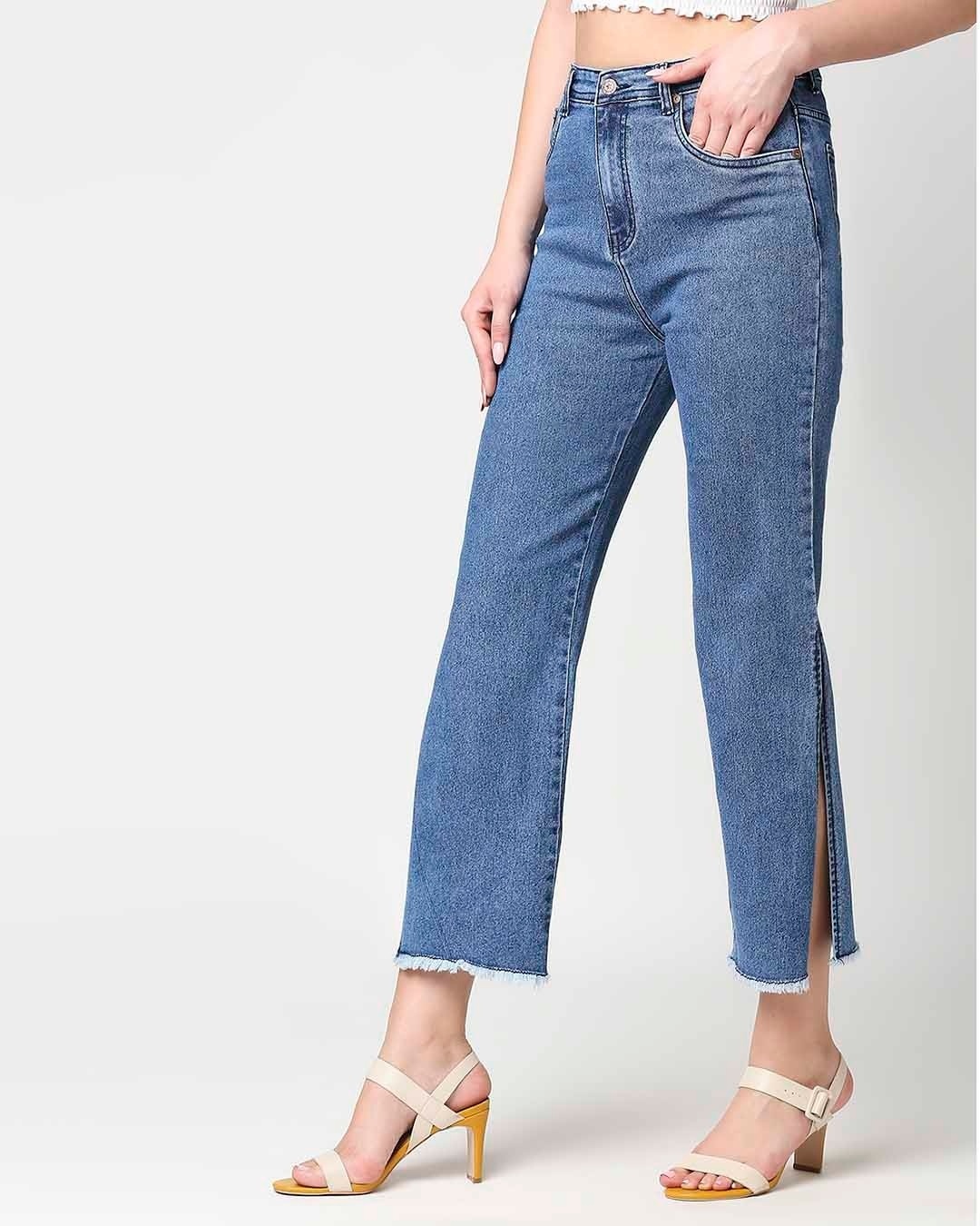 Buy Women's Blue Relaxed Fit High Rise Light Fade Jeans for Women Blue ...