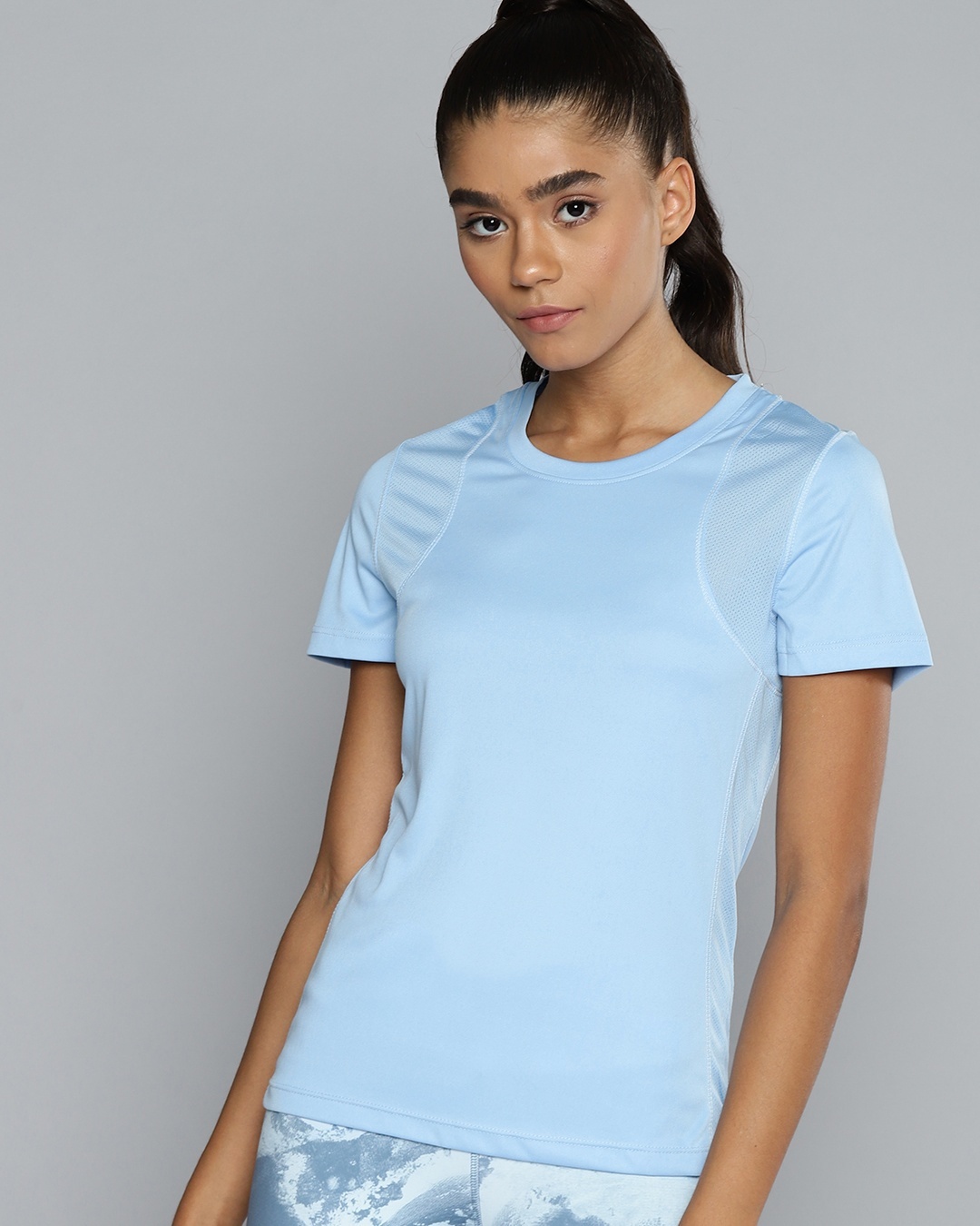 Buy Women's Blue Self Design T-shirt for Women Blue Online at Bewakoof