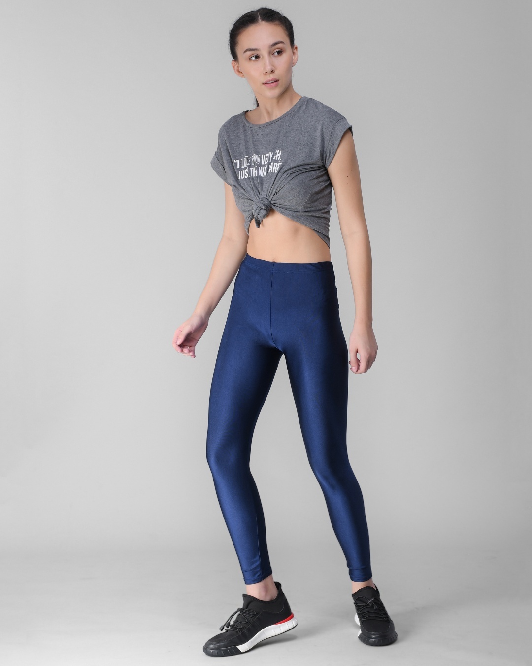 Shop Women's Blue Skinny Fit Tights-Front