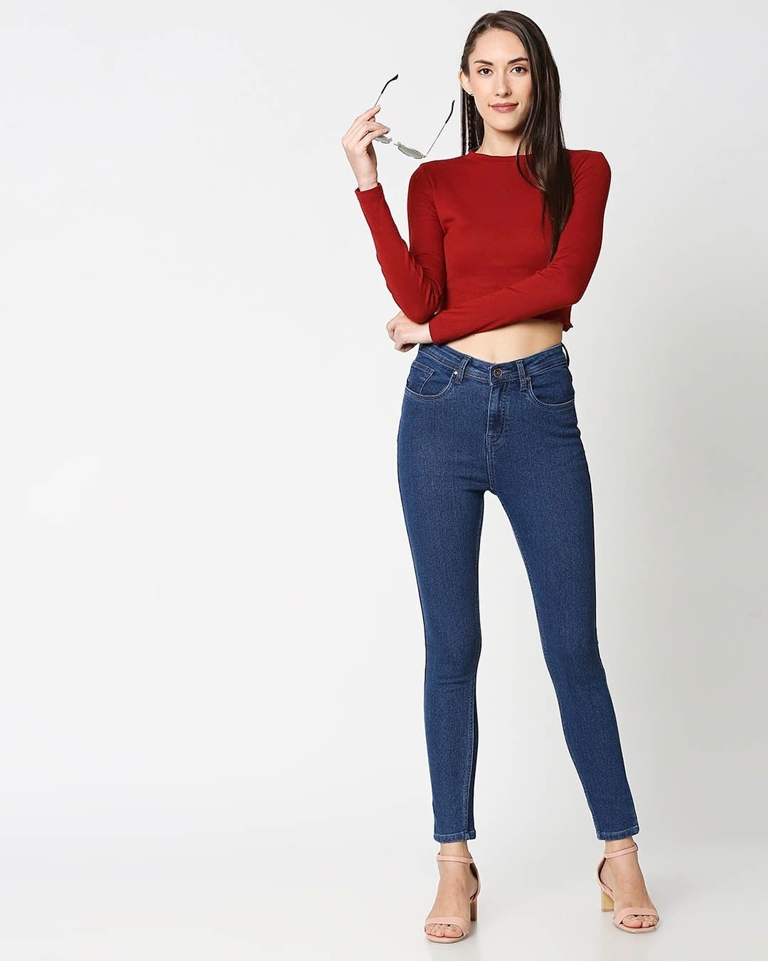 Shop Women's Blue Slim Fit High Rise Clean Look Jeans