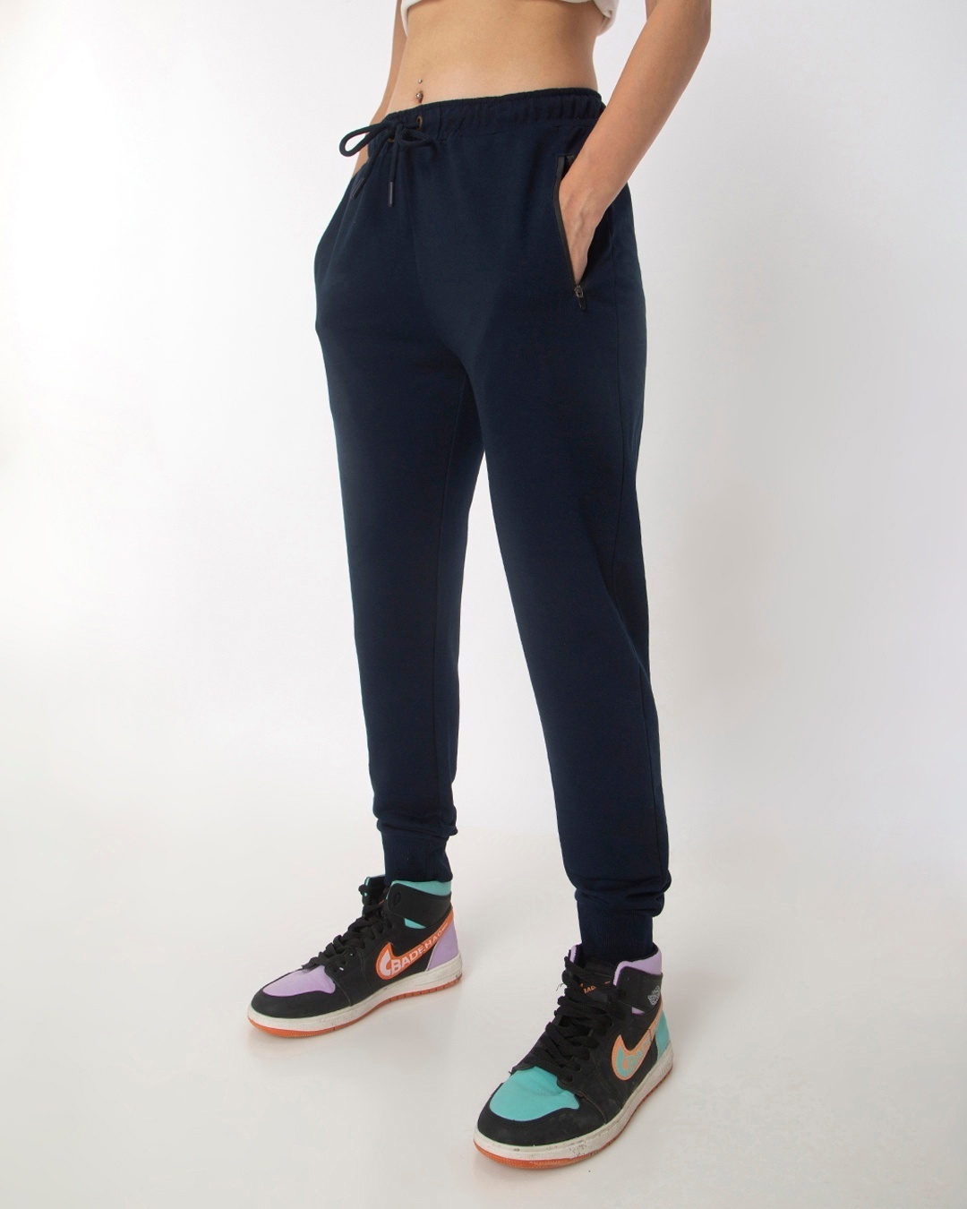 Buy Women's Blue Slim Fit Joggers Online at Bewakoof