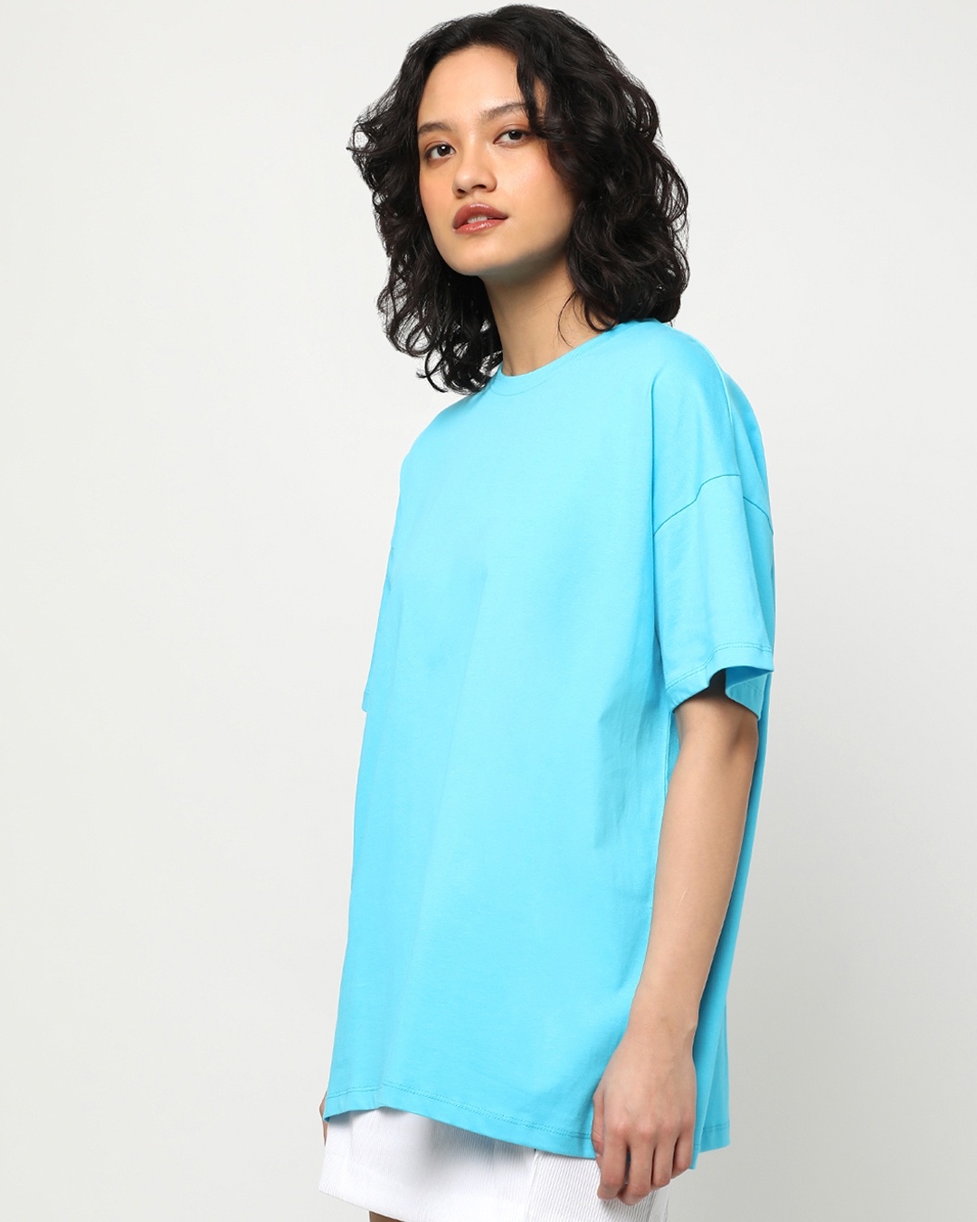 Shop Women's Blue Boyfriend T-shirt-Back