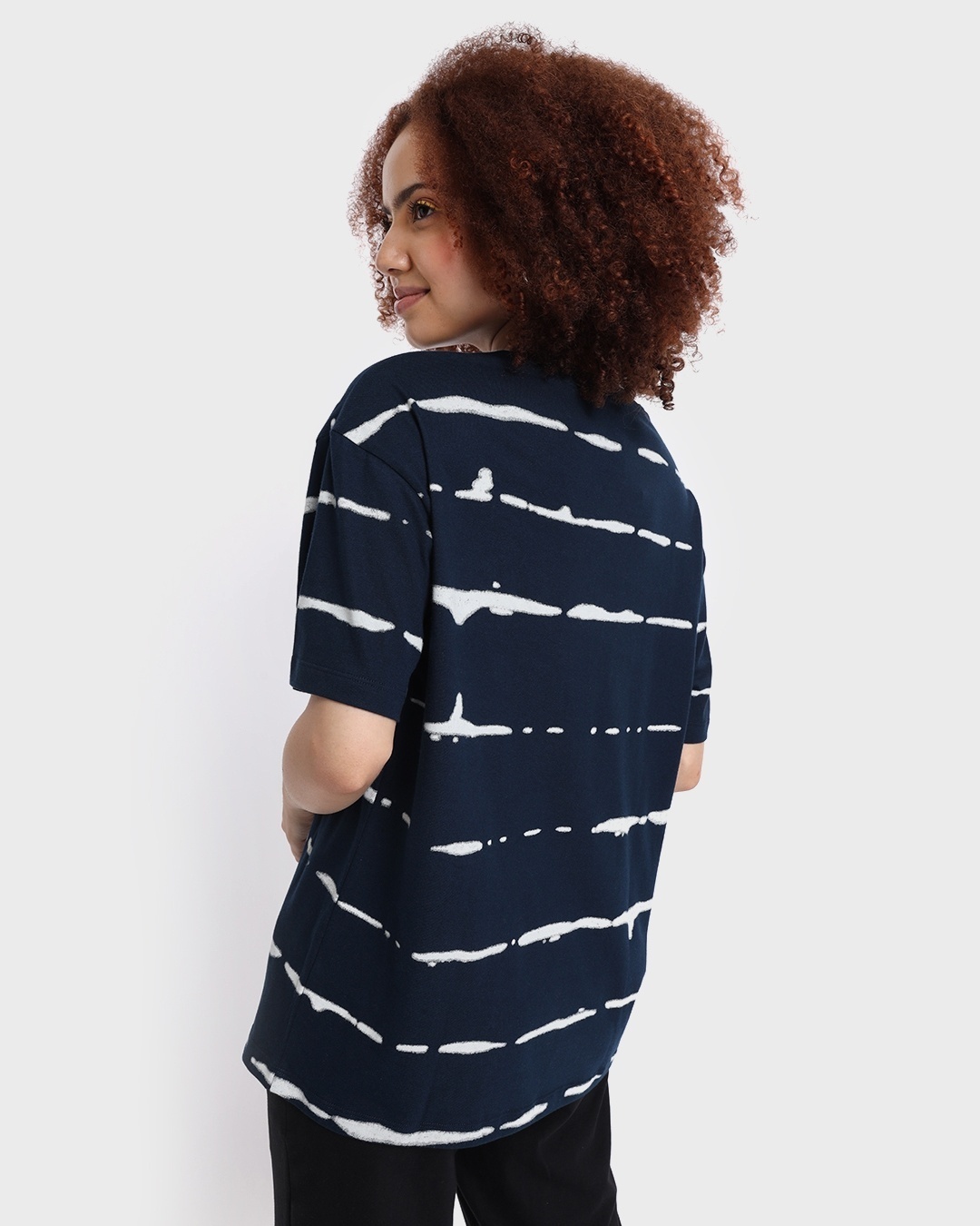 Shop Women's Blue Tie & Dye Plus Size Oversized T-shirt-Design