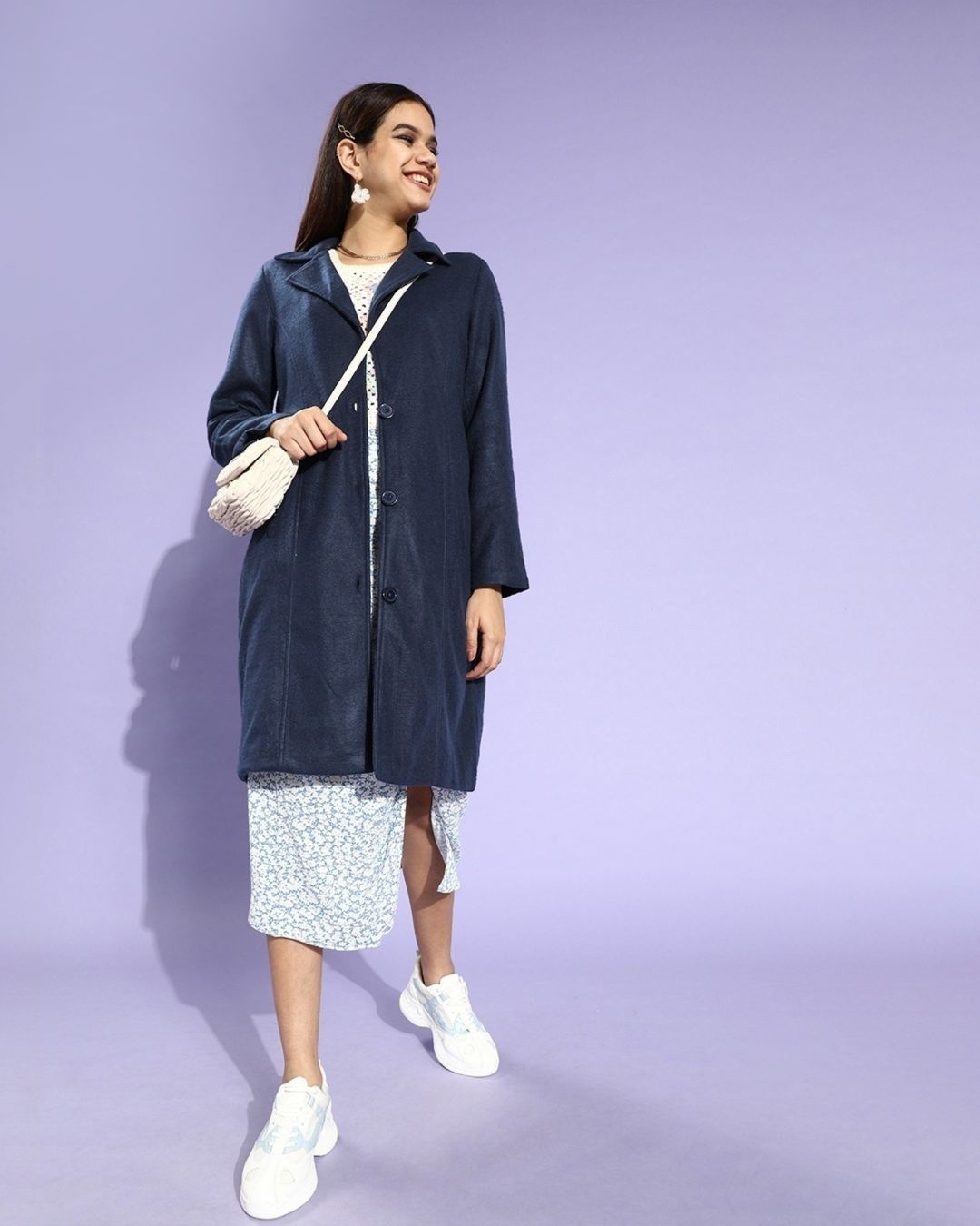 Shop Women's Blue Trench Coat-Design